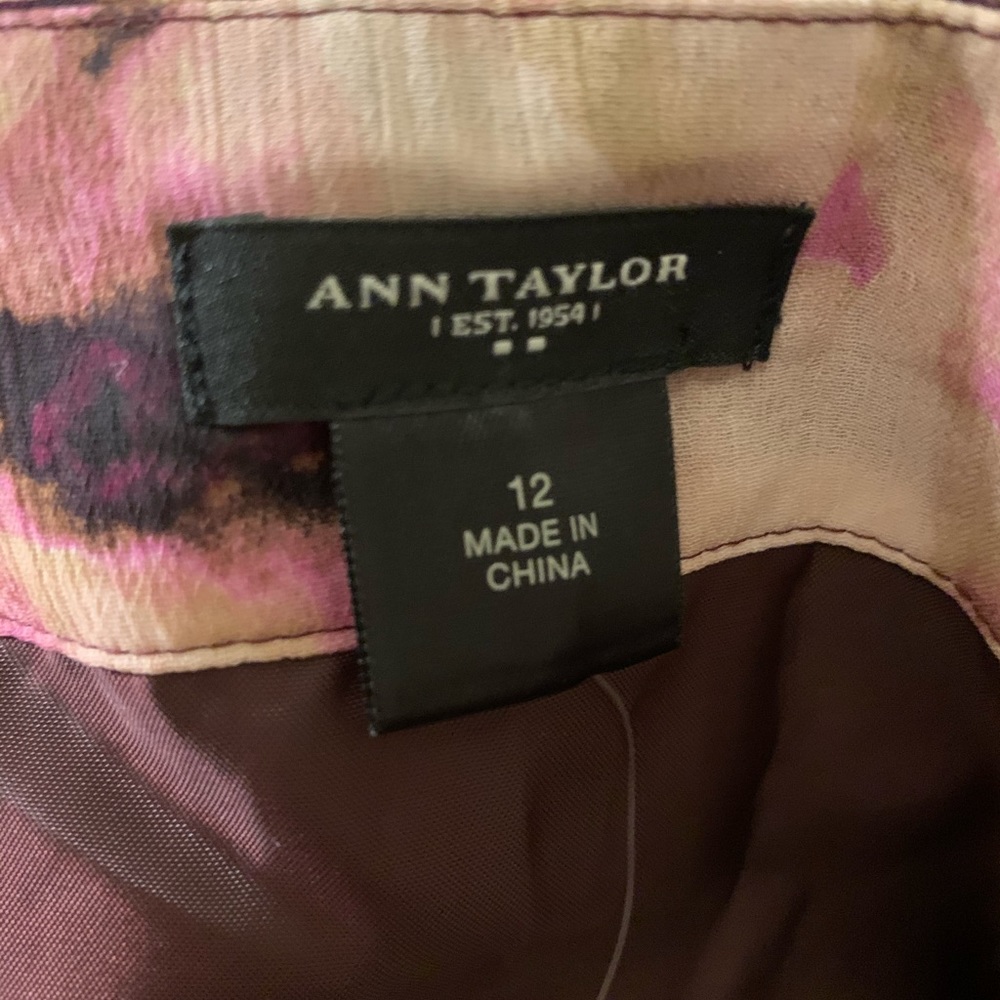 NWT Ann Taylor Women’s Fringe Skirt in Maroon/Beige - Picture 7 of 9